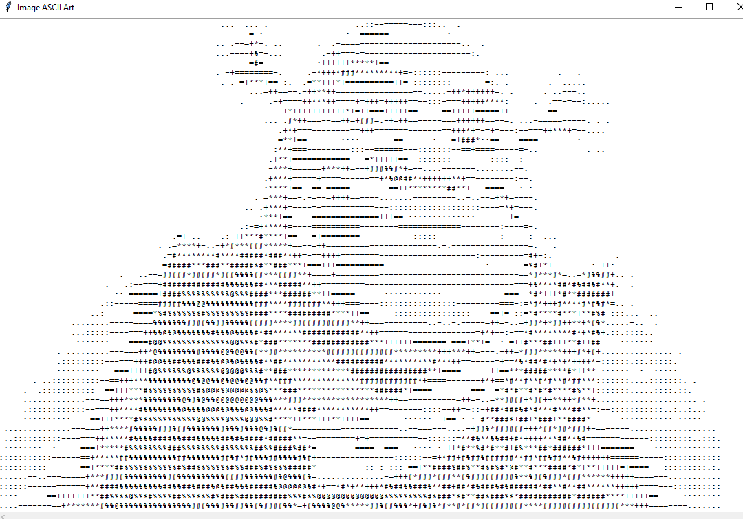 Screenshot of the ASCII generator tool