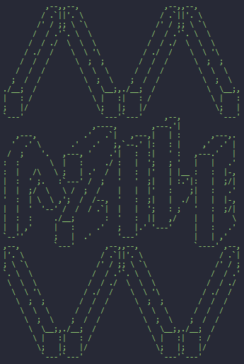 Screenshot of ASCII art saying 'AZILE'