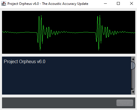 Screenshot of the Project Orpheus TTS application UI